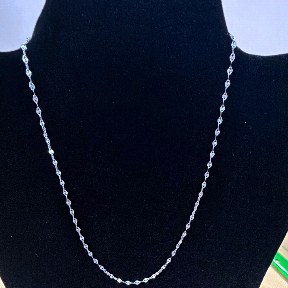 925 Italy Sterling Silver Rope Chain Necklace 16 in, Lobster Clasp, No Stone